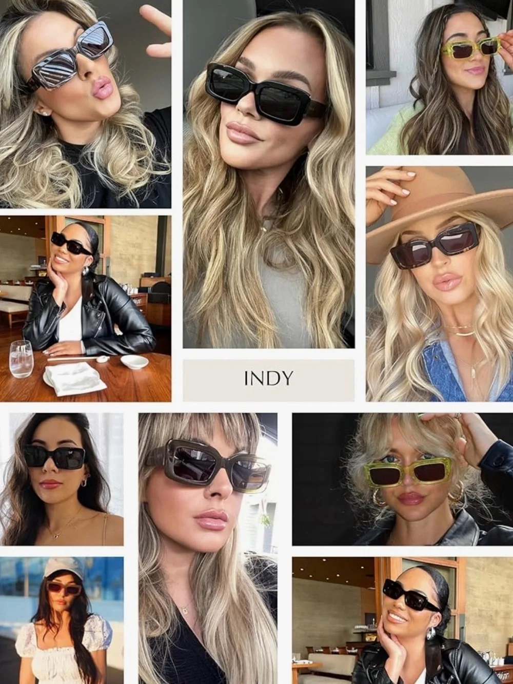 DIFF x SEPHORA Women's Indy 51mm Rectangle Sunglasses